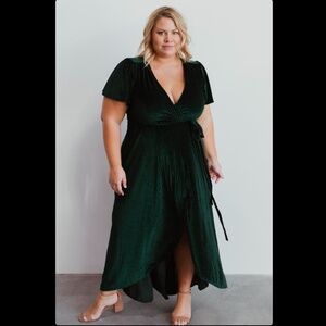 Baltic Born - Andi Ribbed Wrap Dress - Emerald Green - XXXL